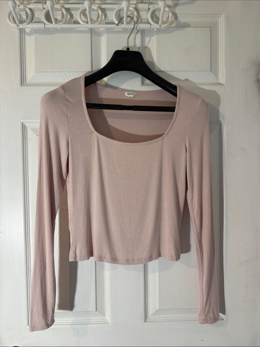 Garage Light Pink Long Sleeve Crop Top